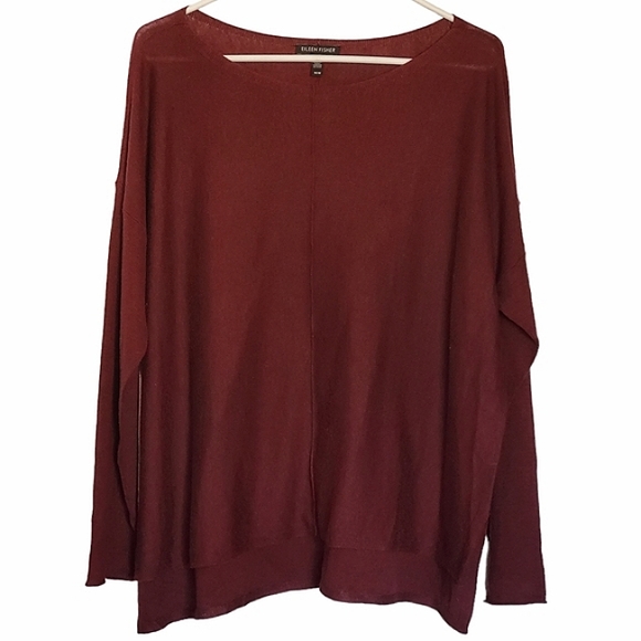 Eileen Fisher Tops - 🎉Eileen Fisher Long Sleeve Top Tencel/Cotton/Silk Blend Size M *1068